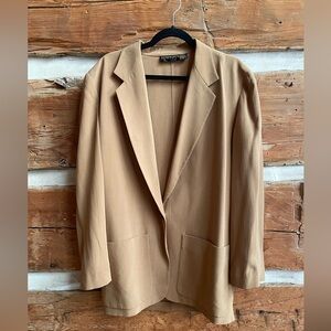 Vintage Caramel Hued Silk Donna Karen Blazer